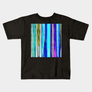 Blue Abstract Stripes 606 Kids T-Shirt